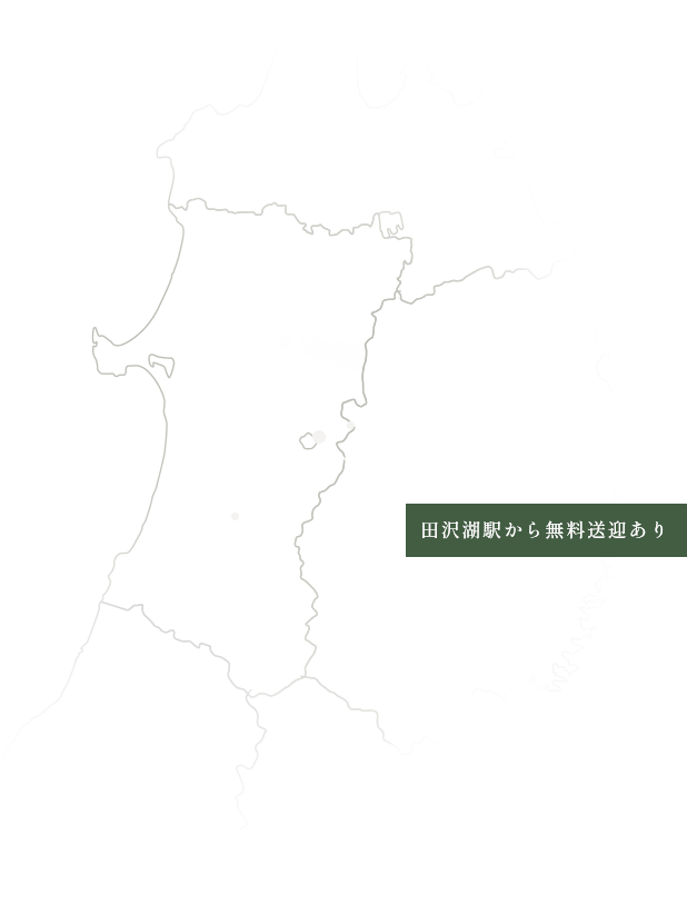 岩手県の地図上でホテルの位置