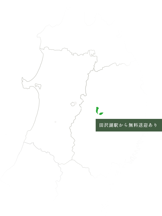 岩手県の地図上でホテルの位置